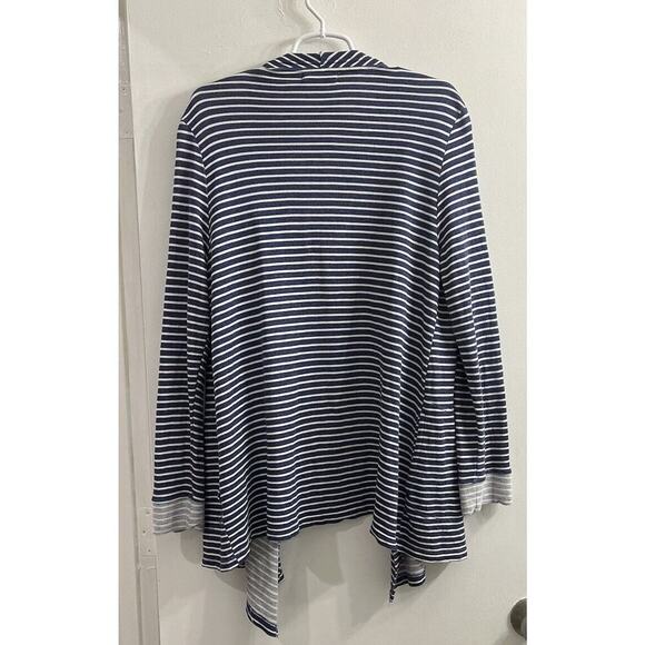 Fresh Produce Weekender Cardigan Jacket Striped Nautical Moonlight Blue Large - Picture 2 of 7